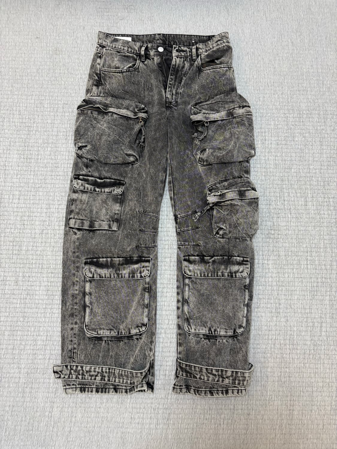 ZARA 유틸리티 포켓 와이드 데님 블랙 상품이미지1