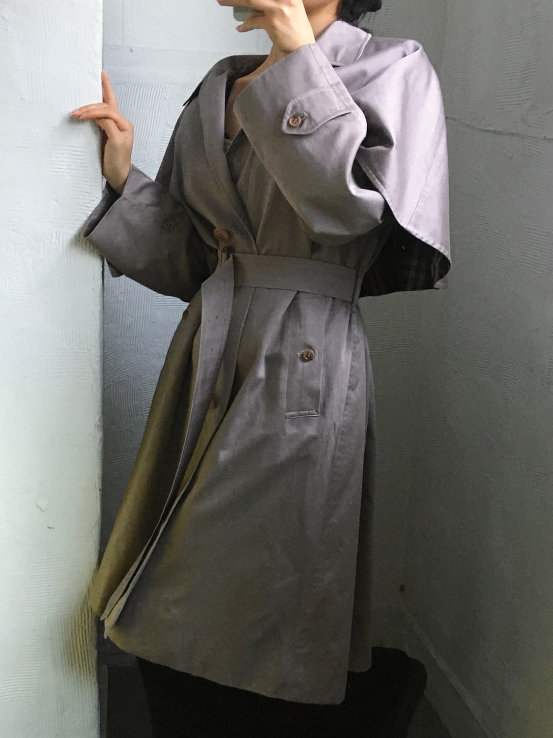 Burberry 버버리 퍼플베이지 케이프 코트 상품이미지1