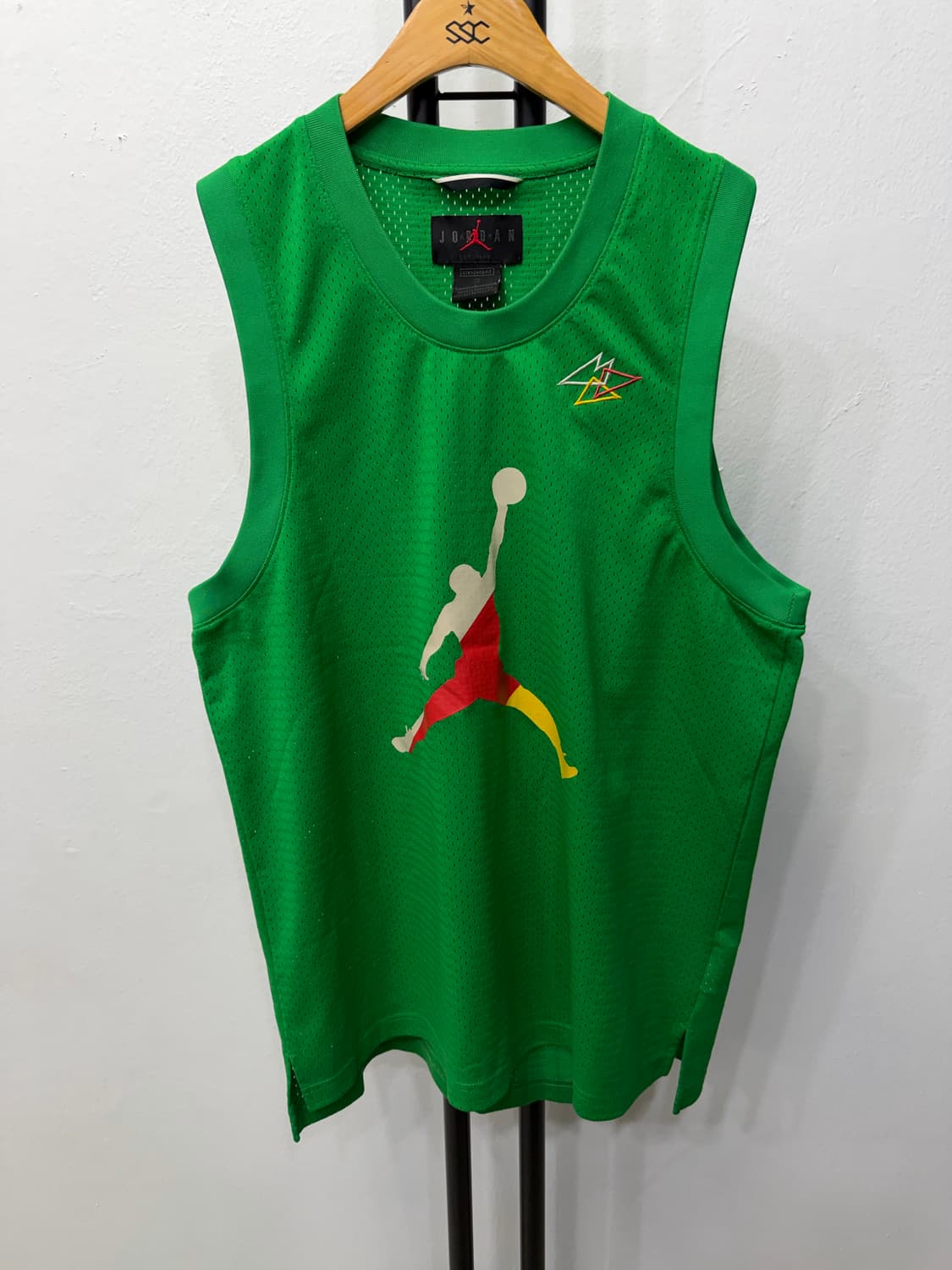 정품) 나이키 조던 그린 메쉬 민소매 티셔츠 L 상품이미지1