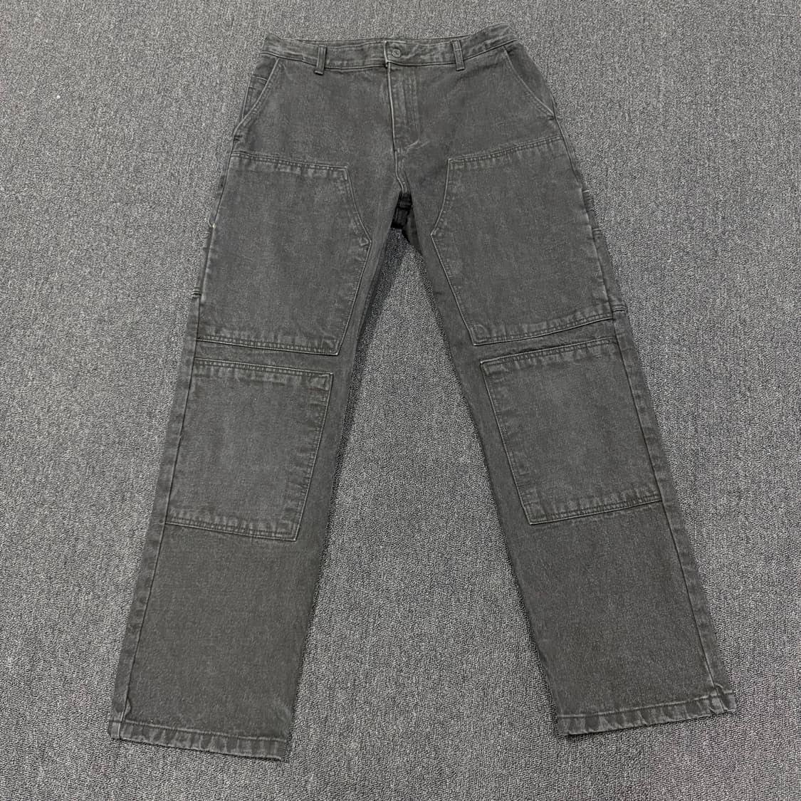 플라스틱 프로덕트 Mpa 더블니 카팬터 블랙 데님팬츠 상품이미지1