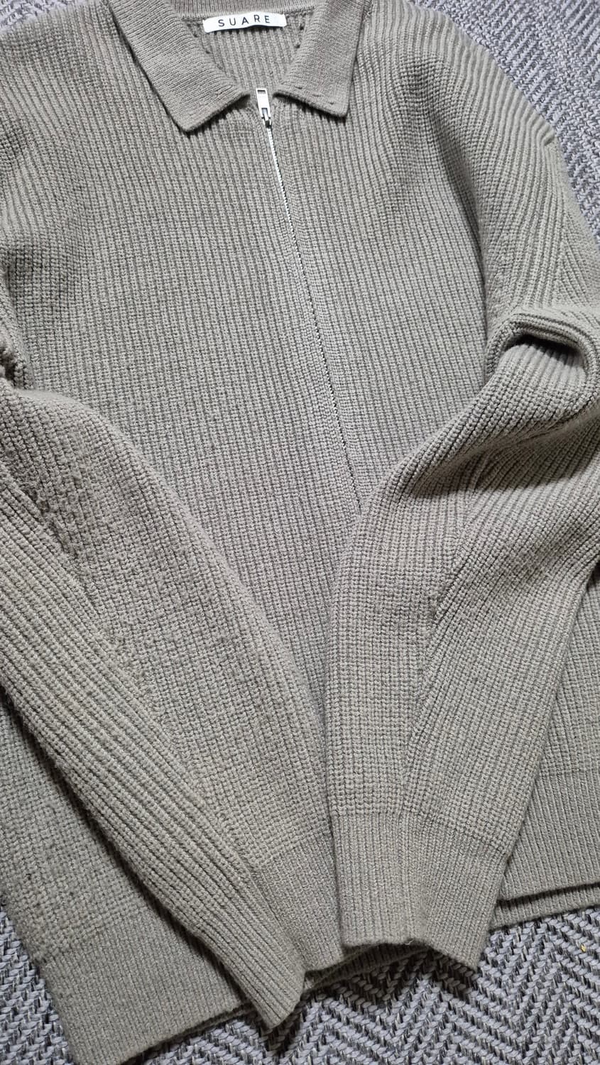 수아레 하찌 카라 집업 니트 M 라이트카키 상품이미지6
