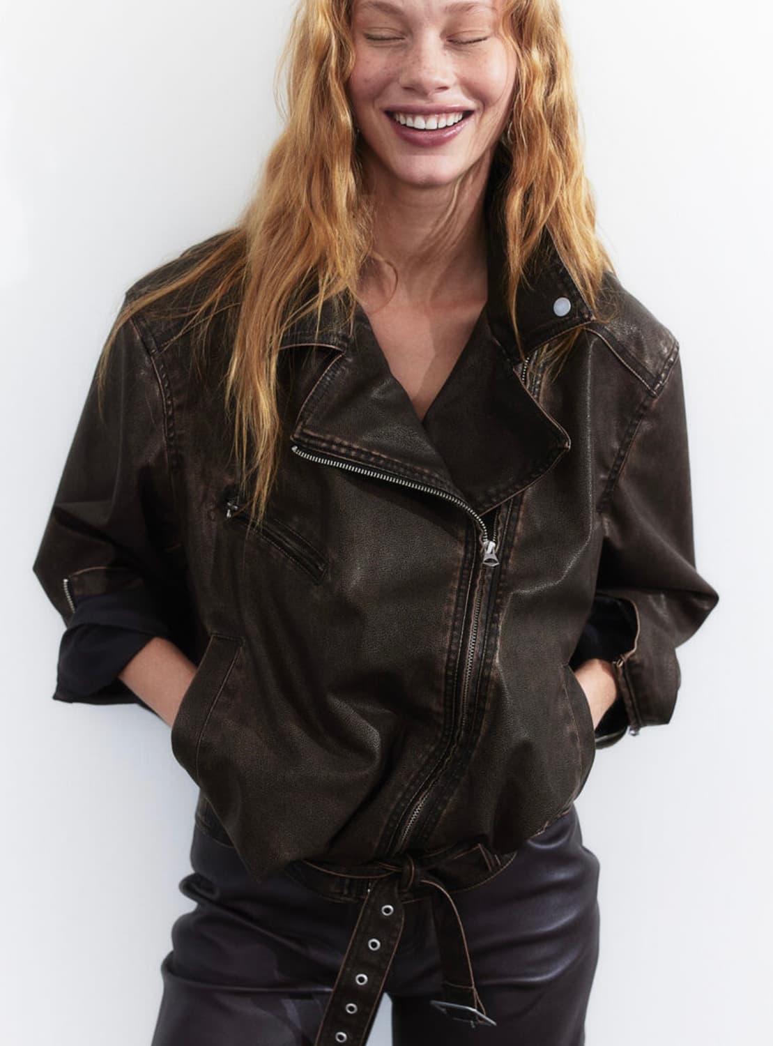 H&M 바이커 레더 자켓 S 상품이미지1