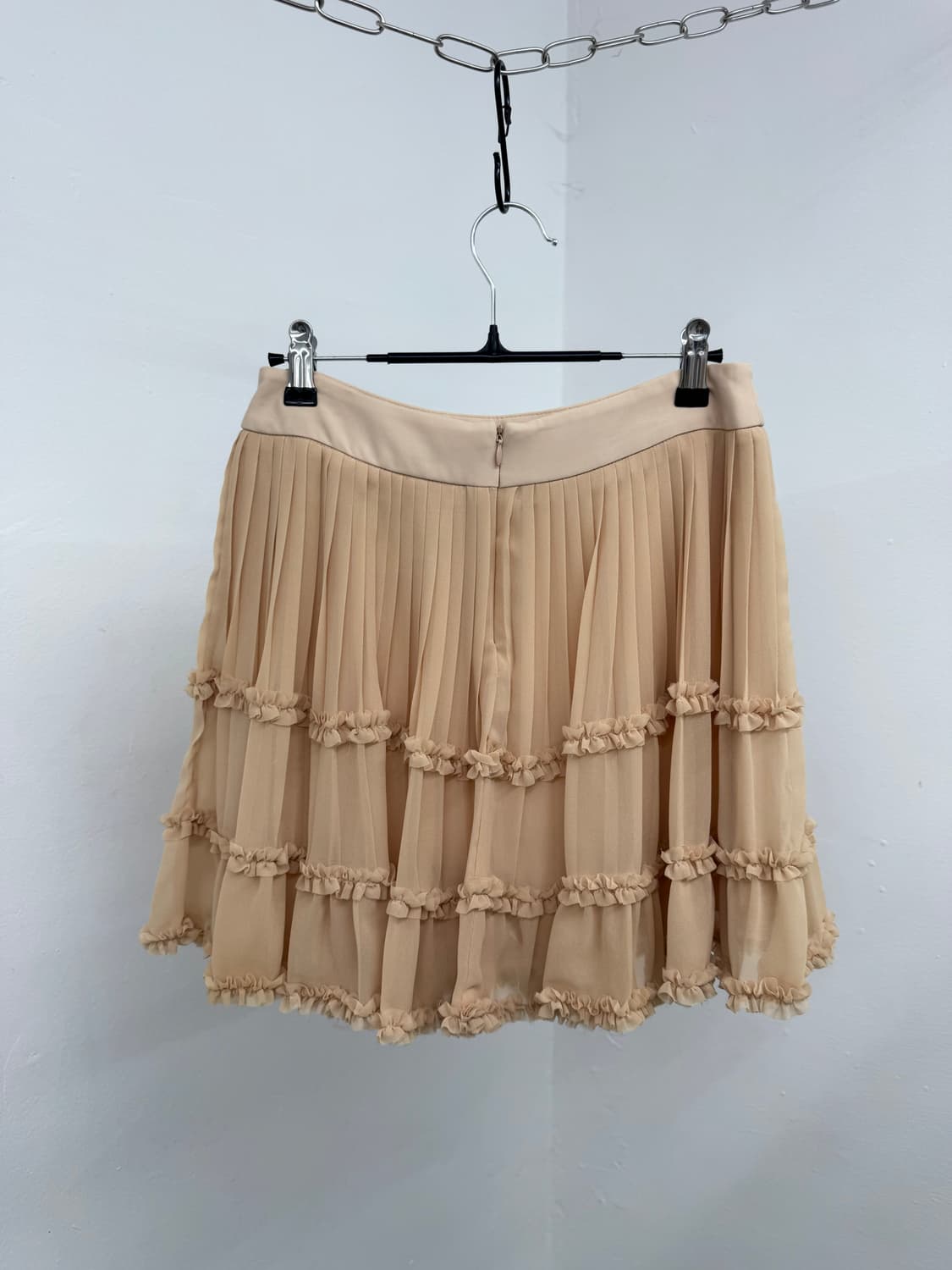 베이지 플리츠 프릴 스커트 상품이미지6