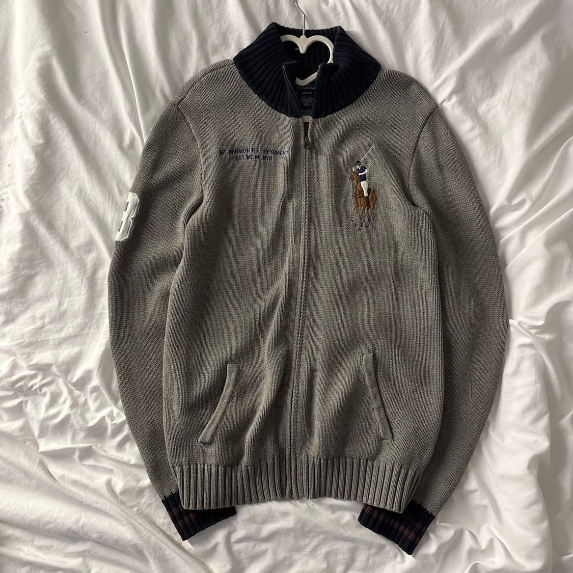 폴로 빅포니 그레이 니트집업 상품이미지2