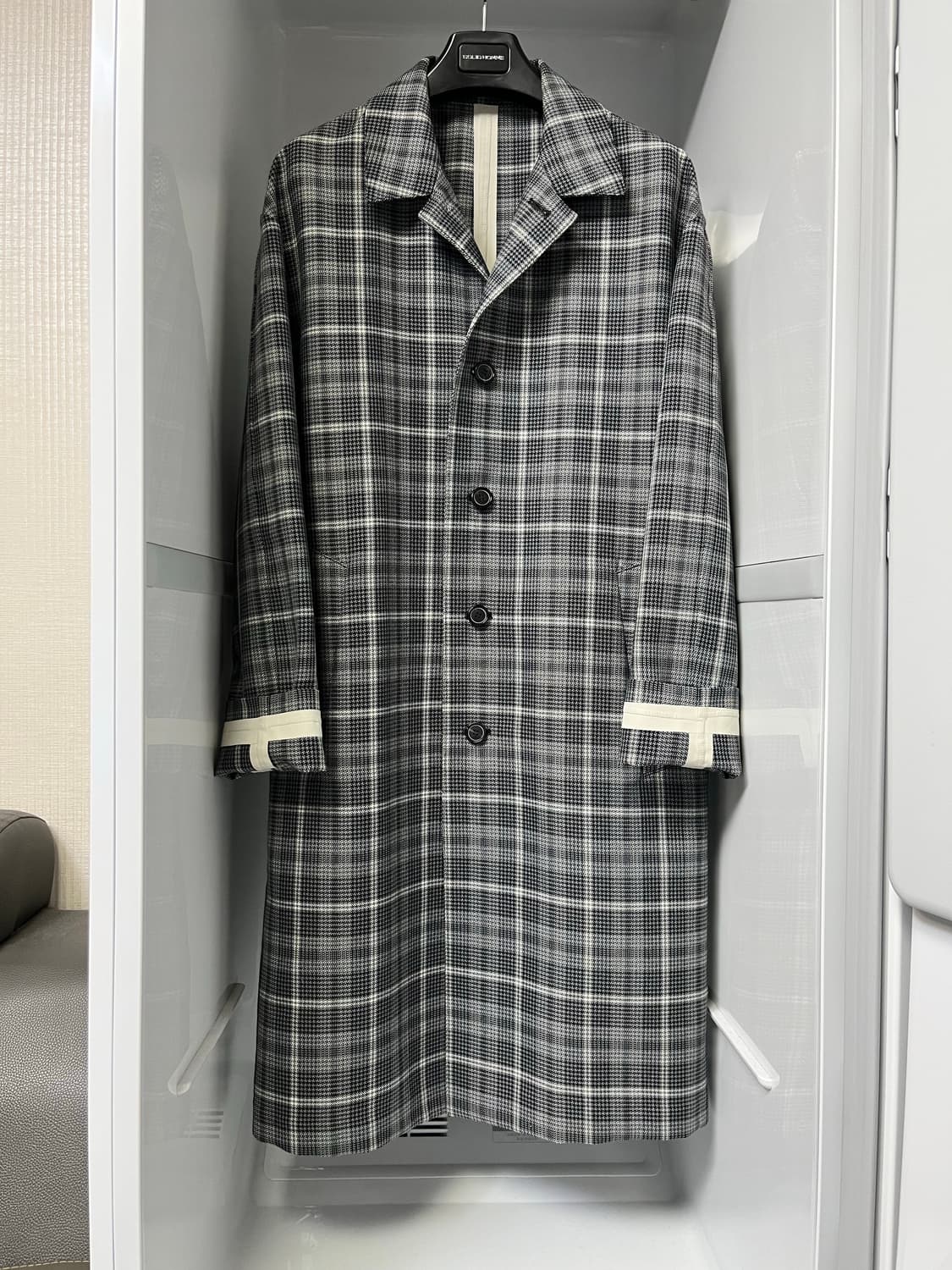 솔리드옴므 테이핑 체크 맥코트 48사이즈 상품이미지3