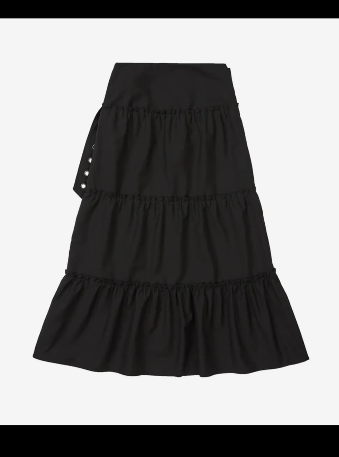 애즈유아 포켓 프릴 롱스커트 블랙 M 상품이미지5