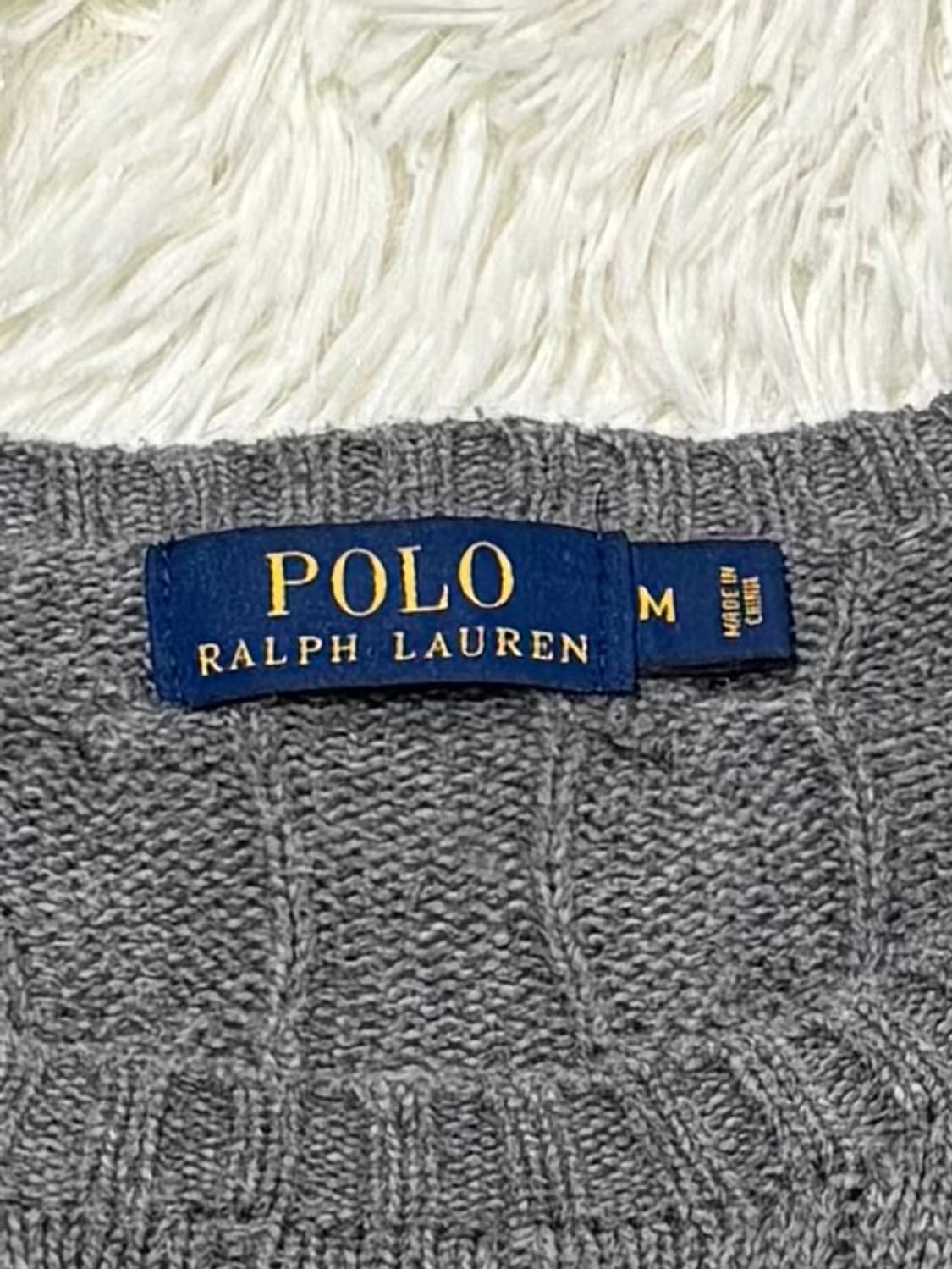 폴로랄프로렌 버건디포니 그레이 케이블 니트 상품이미지6
