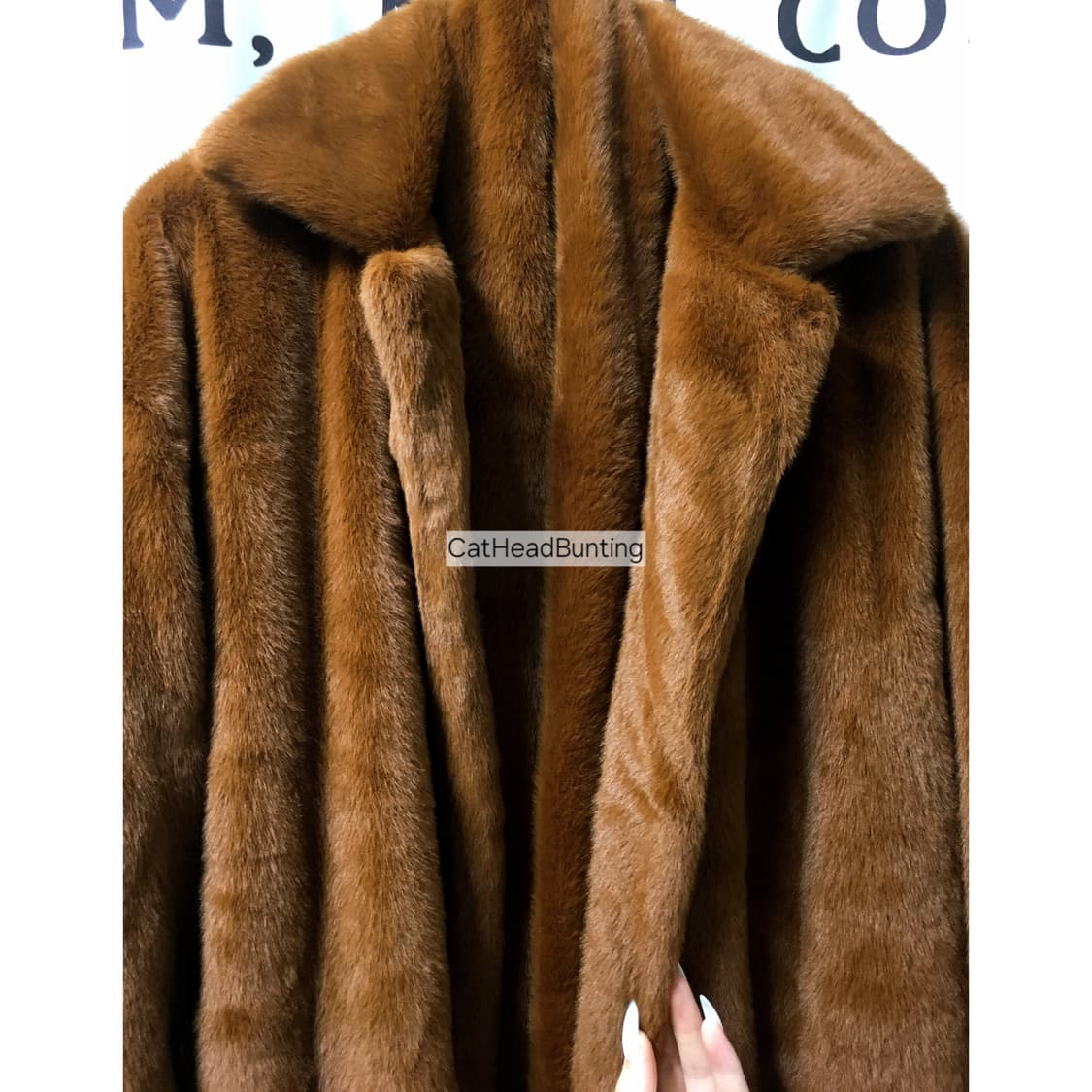 Camel maxi long fur coat 카멜 맥시 롱 퍼 코트 상품이미지5