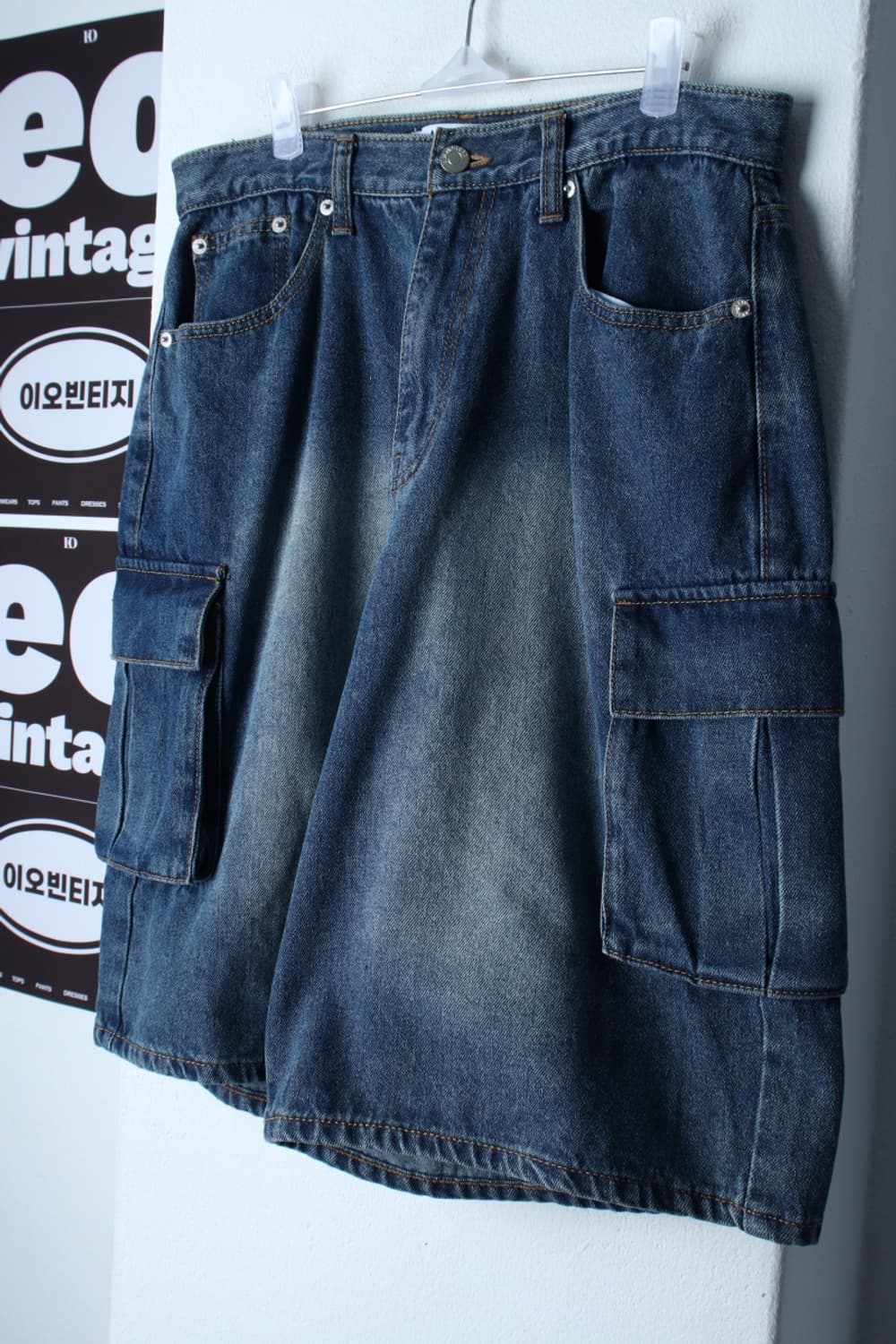 (L-XL) 어반드레스 반바지 팬츠 버뮤다 카고 데님 청-P1P10243 상품이미지1