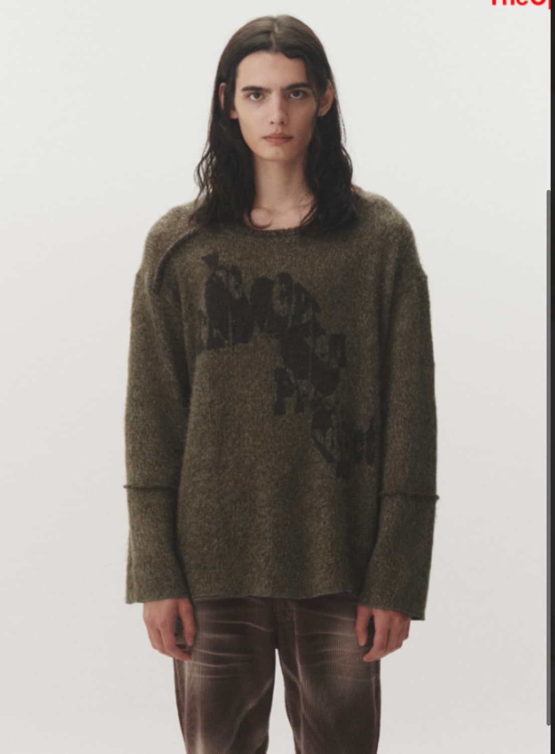 더오픈프로덕트 오픈와이와이 카키색 니트 상품이미지1