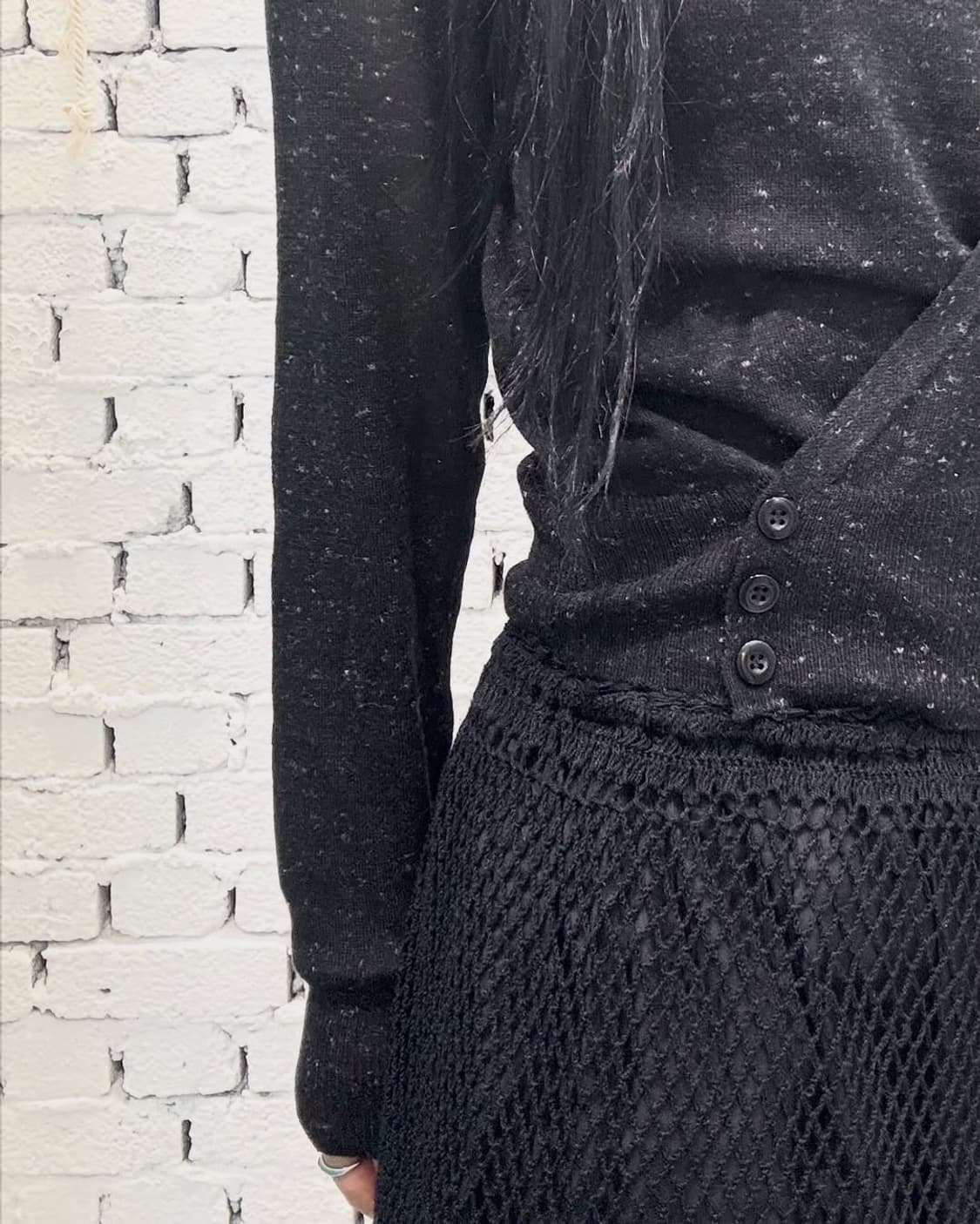 Asymmetric Layered Knit Cardigan Top 상품이미지2