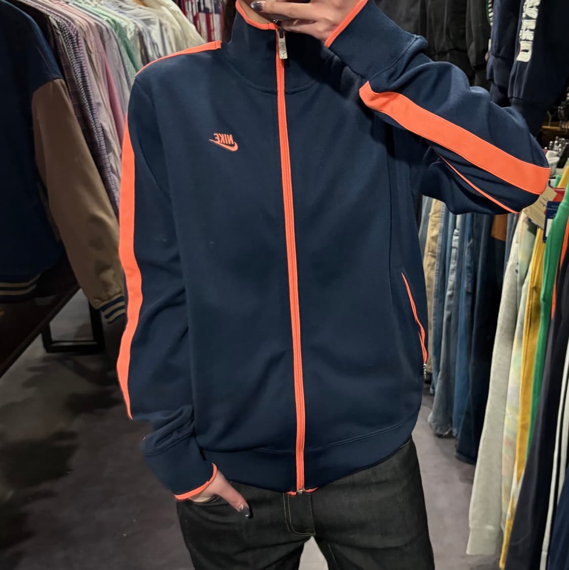 [IM] NIKE 나이키 트랙탑 져지 네이비 오렌지 라인 상품이미지2