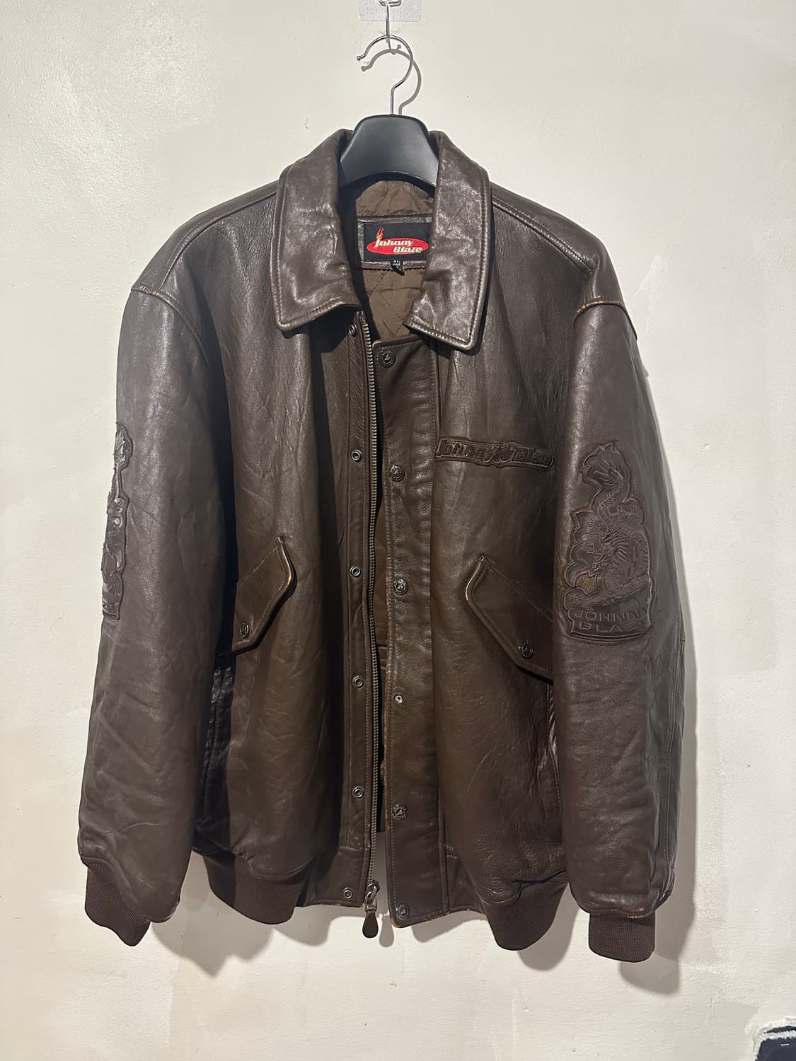 빈티지 00s 조니 블레이즈 힙합 가죽 자켓  상품이미지1