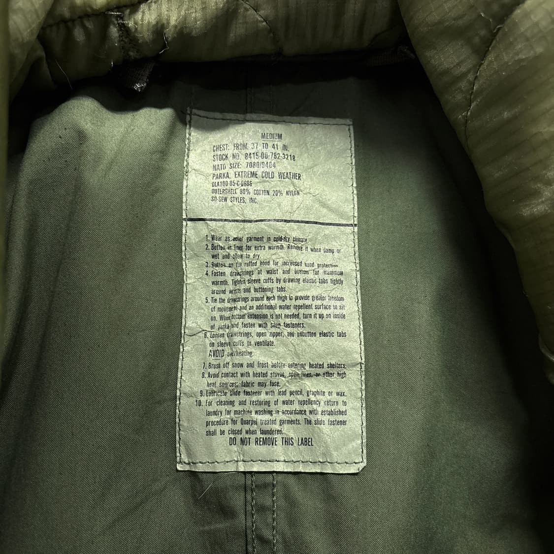 60s 오리지널 밀리터리 M-65 피쉬테일 파카 후드 황금사이즈 N491 상품이미지8