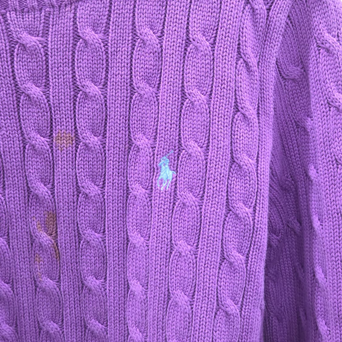 폴로랄프로렌 우먼 코튼 케이블 니트 퍼플 L  상품이미지2