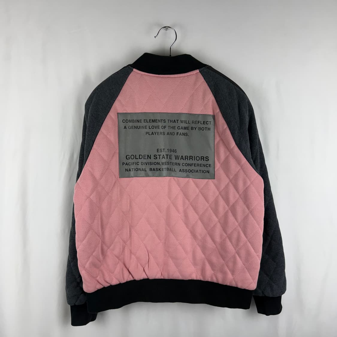 (무료배송)XS) NBA 우먼스 실리콘 와펜 퀄팅 집업 핑크 상품이미지6