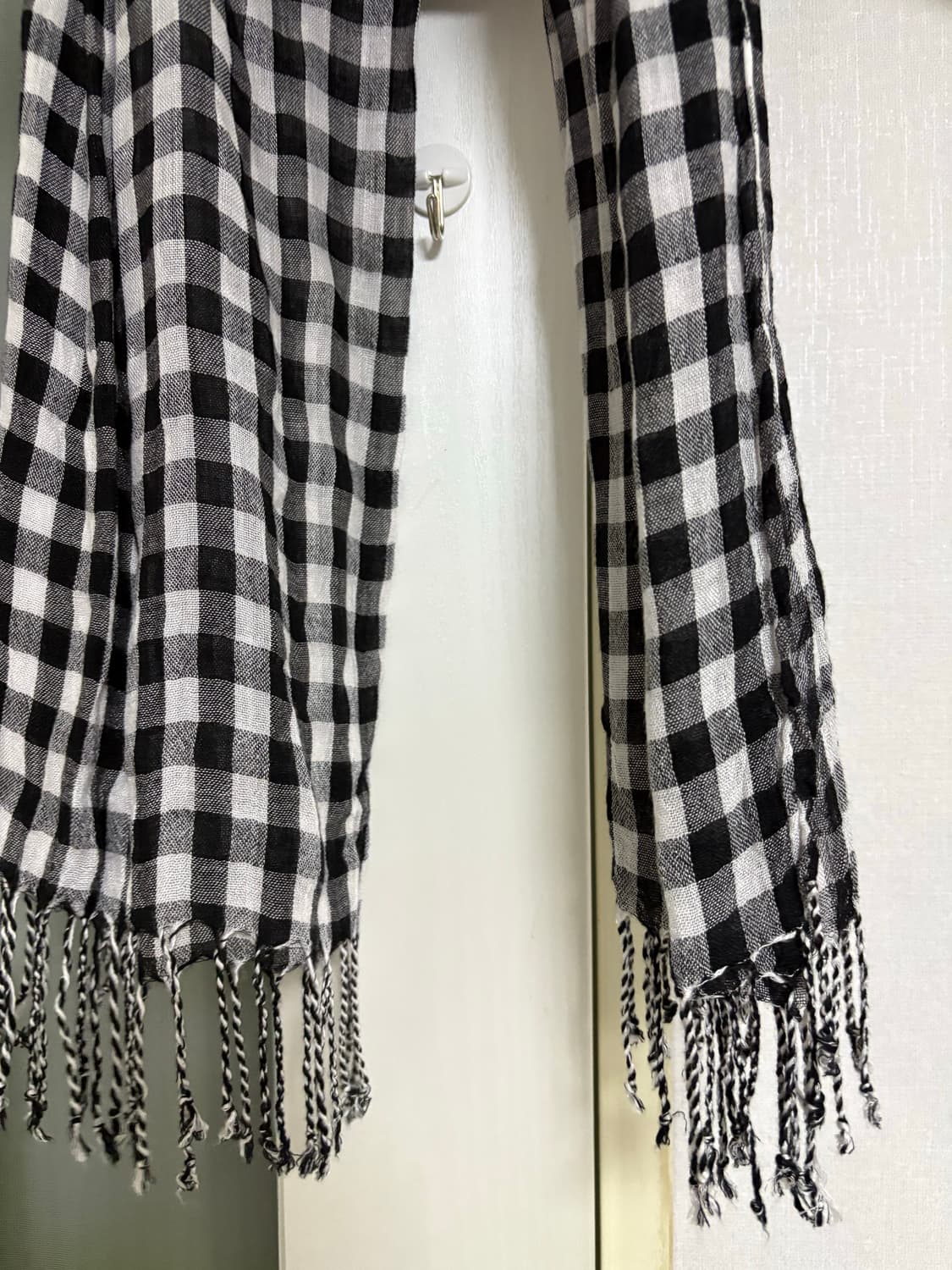 블랙 체크 스카프 상품이미지5