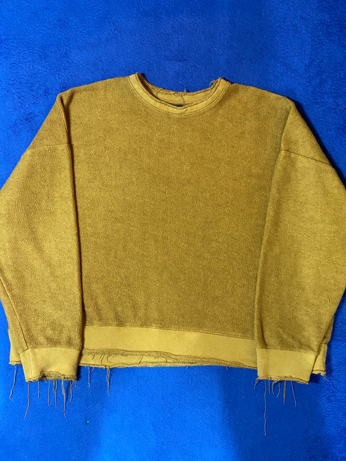 Glamour 글래머 루즈핏 그런지 스타일 니트 머스타드 그린 상품이미지1