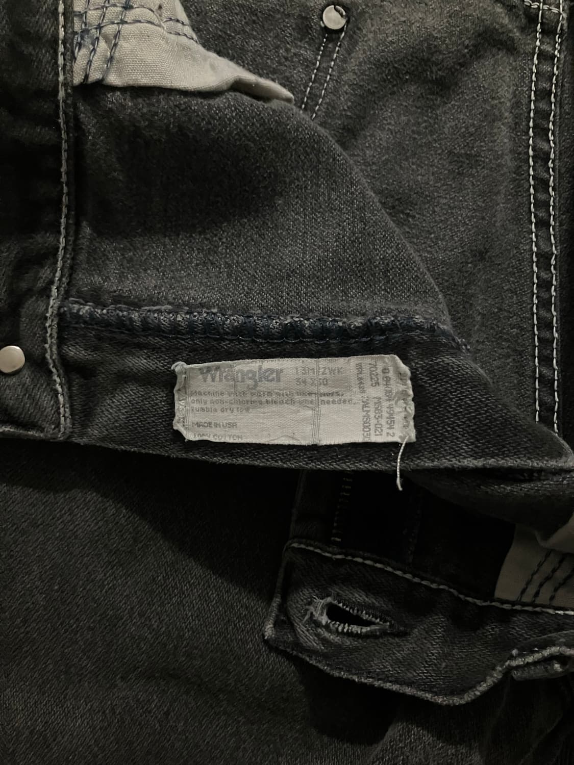 🇺🇸 90s USA 빈티지 랭글러 13MWZWK 블랙 데님 팬츠 상품이미지10