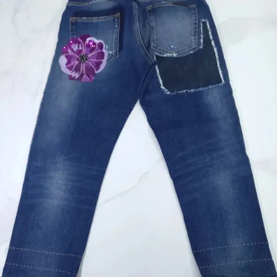 돌체앤가바나 패치 플라워 데님 팬츠 상품이미지10