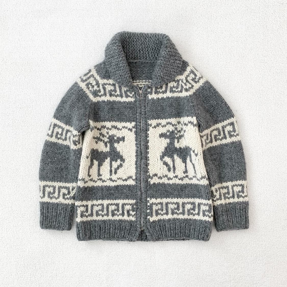 챠콜x크림 노르딕 코위찬 집업 상품이미지1