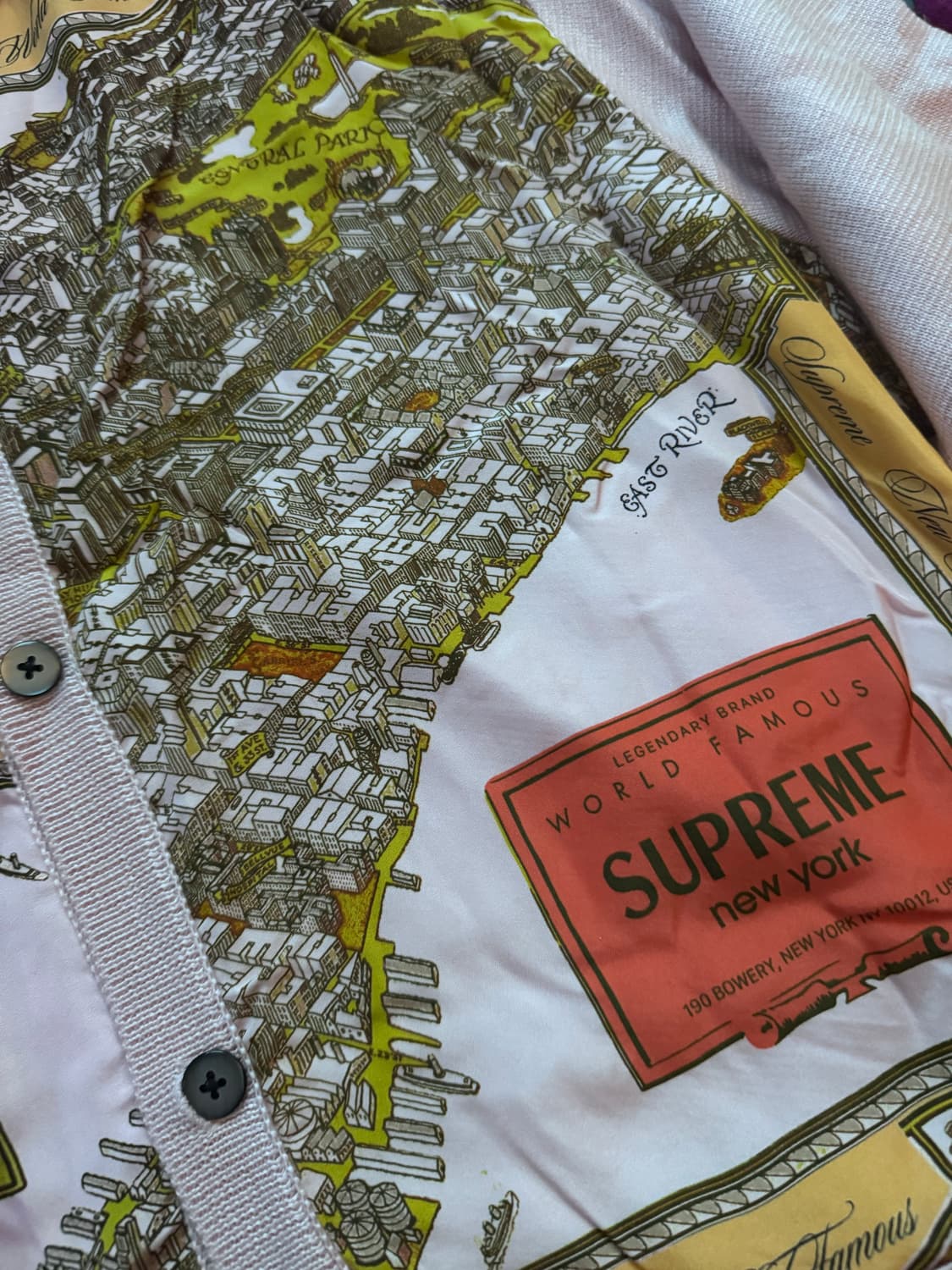 슈프림 실크맵 가디건 핑크 L 상품이미지3