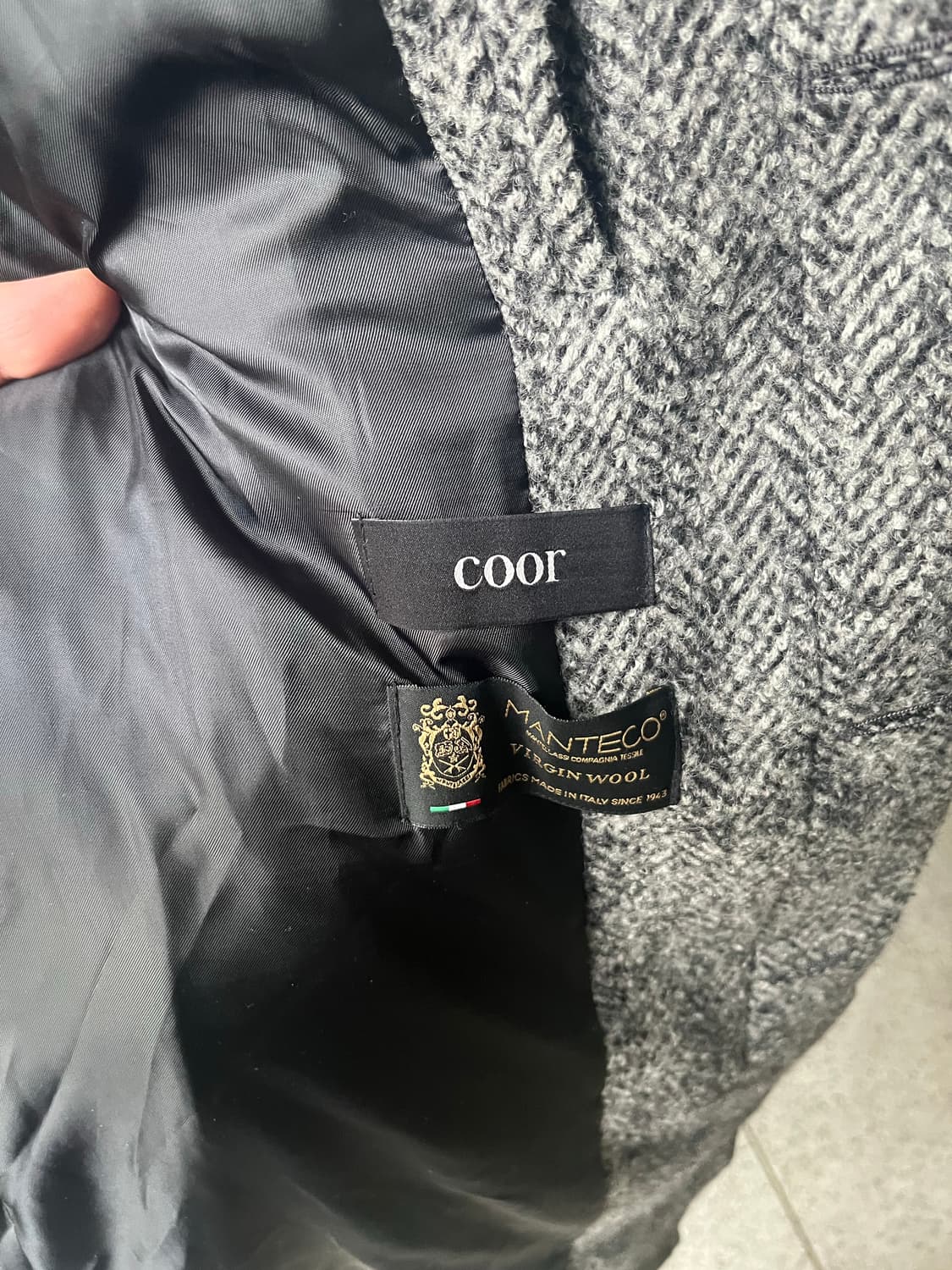 쿠어 헤링본 발마칸 오버핏 울코트 상품이미지5