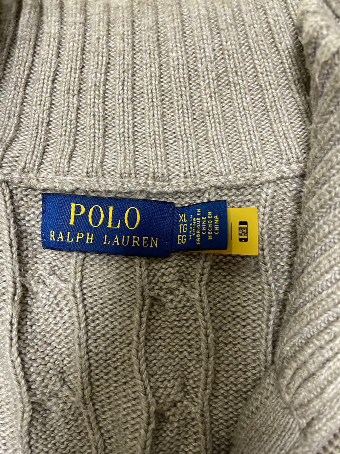폴로 랄프로렌 꽈배기 니트집업XL(QR정품) 상품이미지2