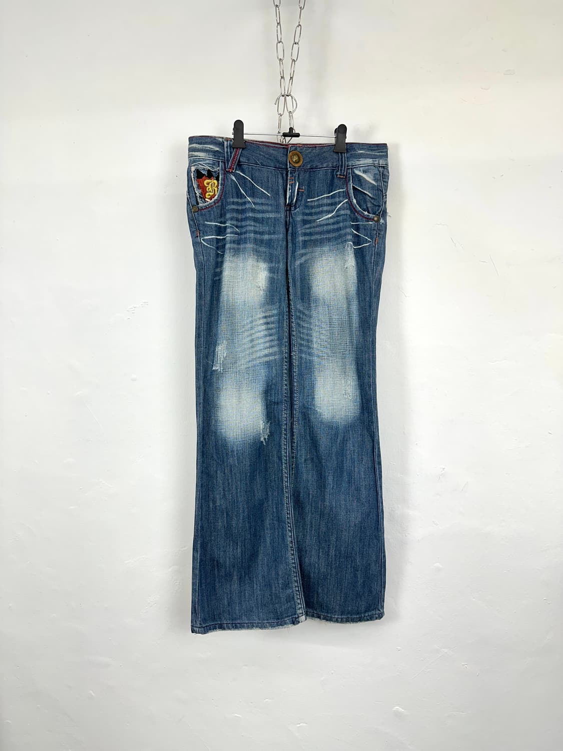 Red Pepper Skull Embroidered Bootcut Den 상품이미지8