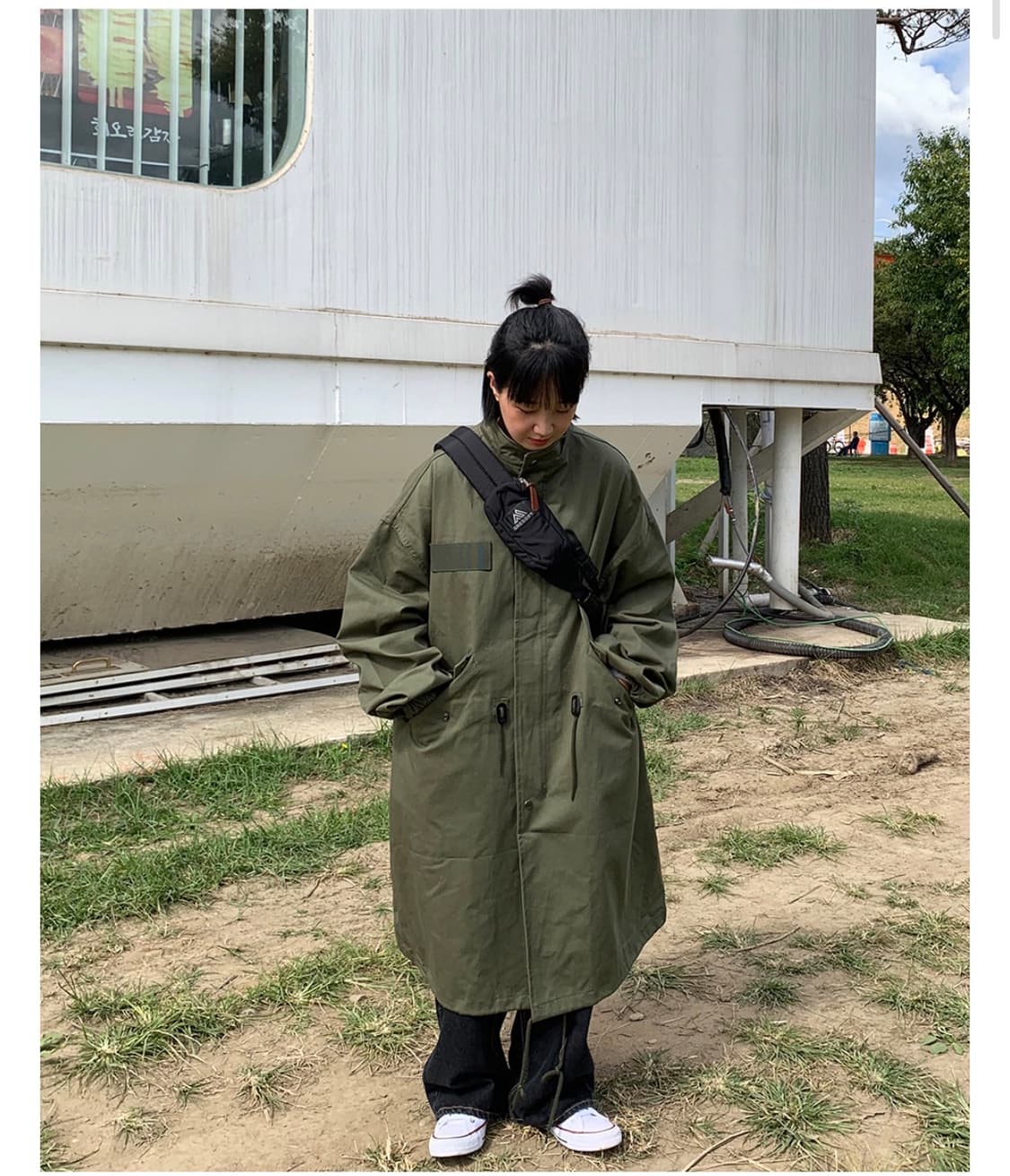 바온 로비드 롱 야상 자켓 카키 상품이미지2