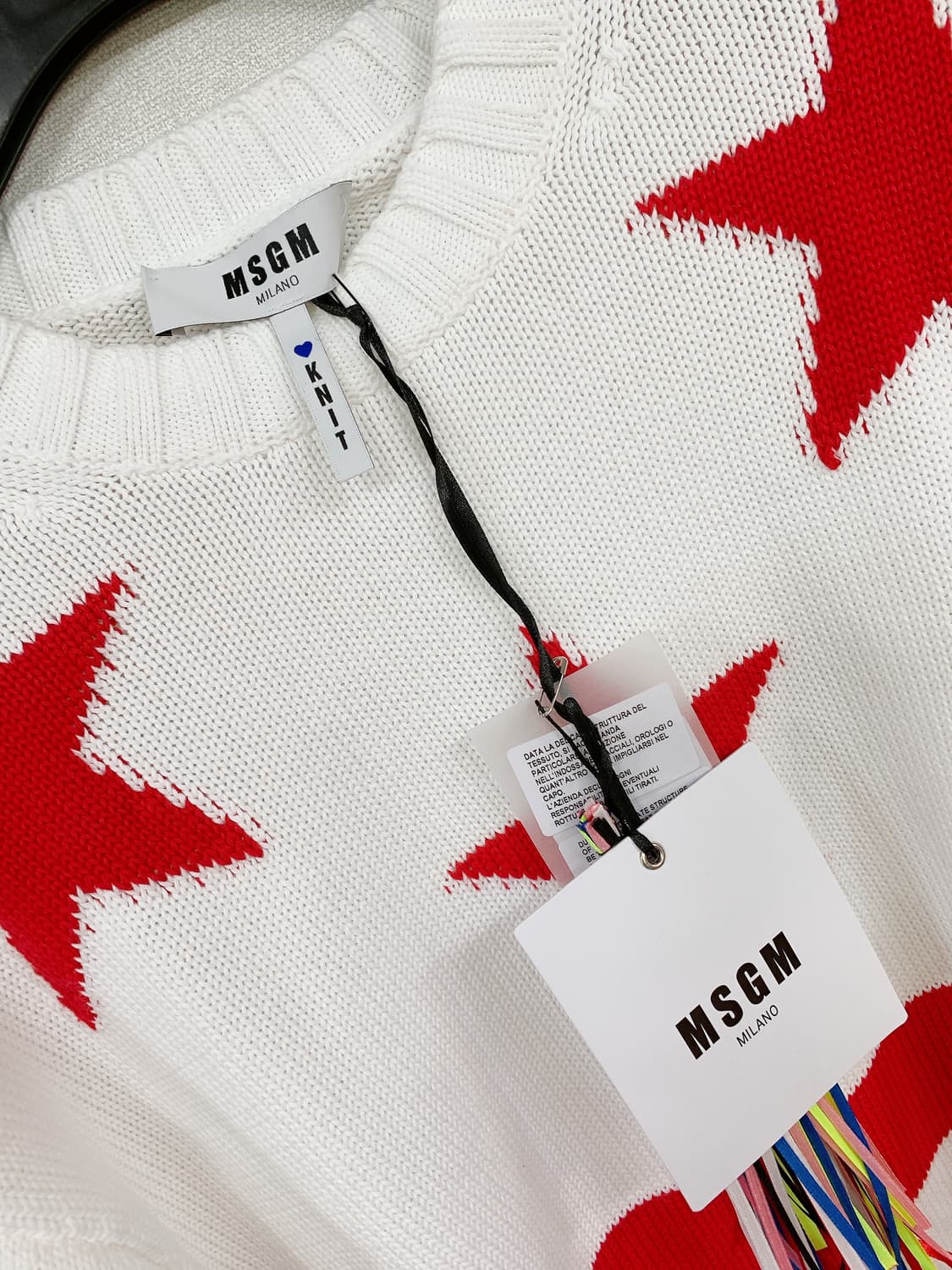 (새상품)MSGM 여성 화이트 별 스트라이프 니트 상품이미지2