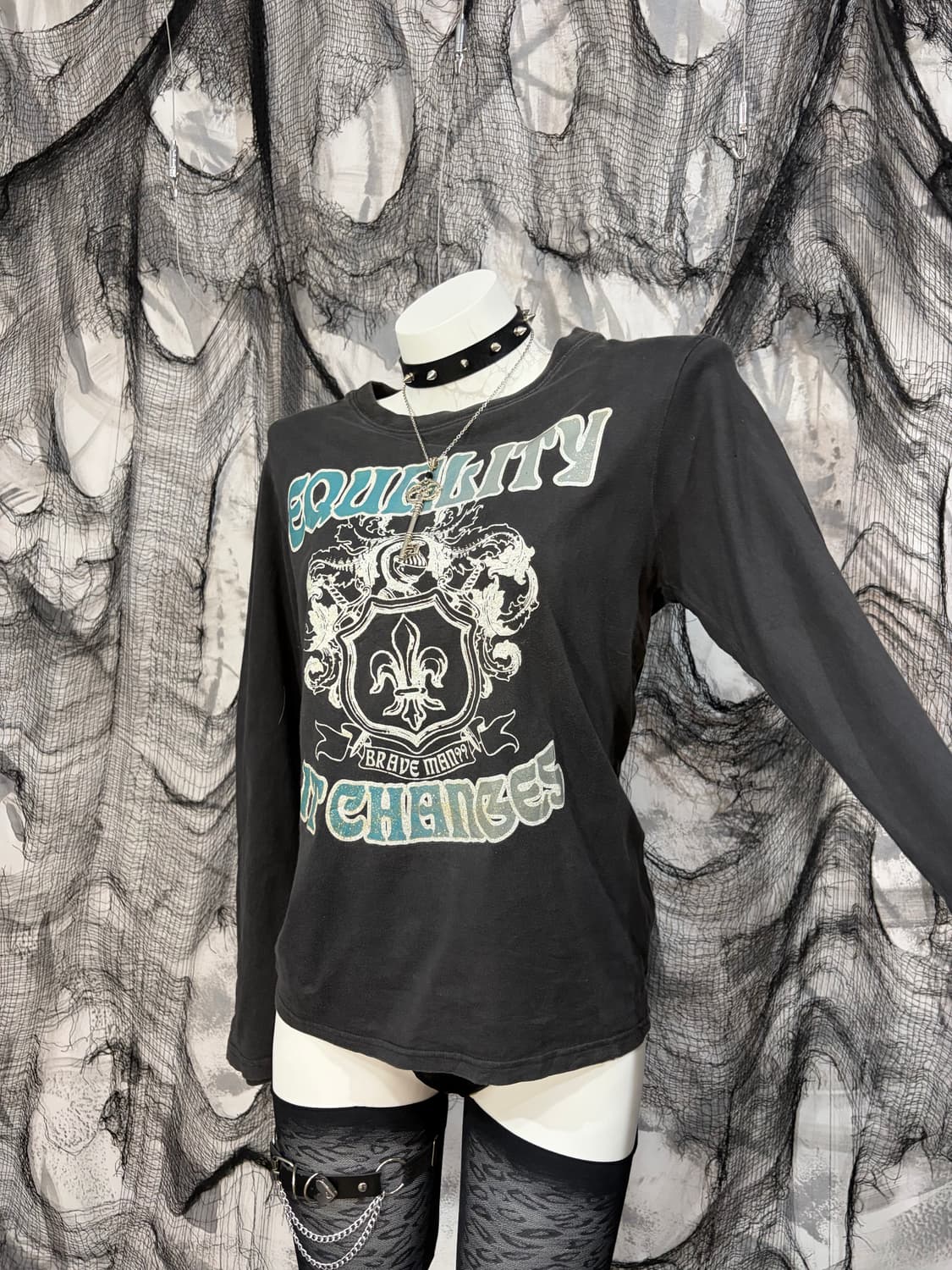 Y2K Glitter dagger Printing long sleeve 상품이미지8