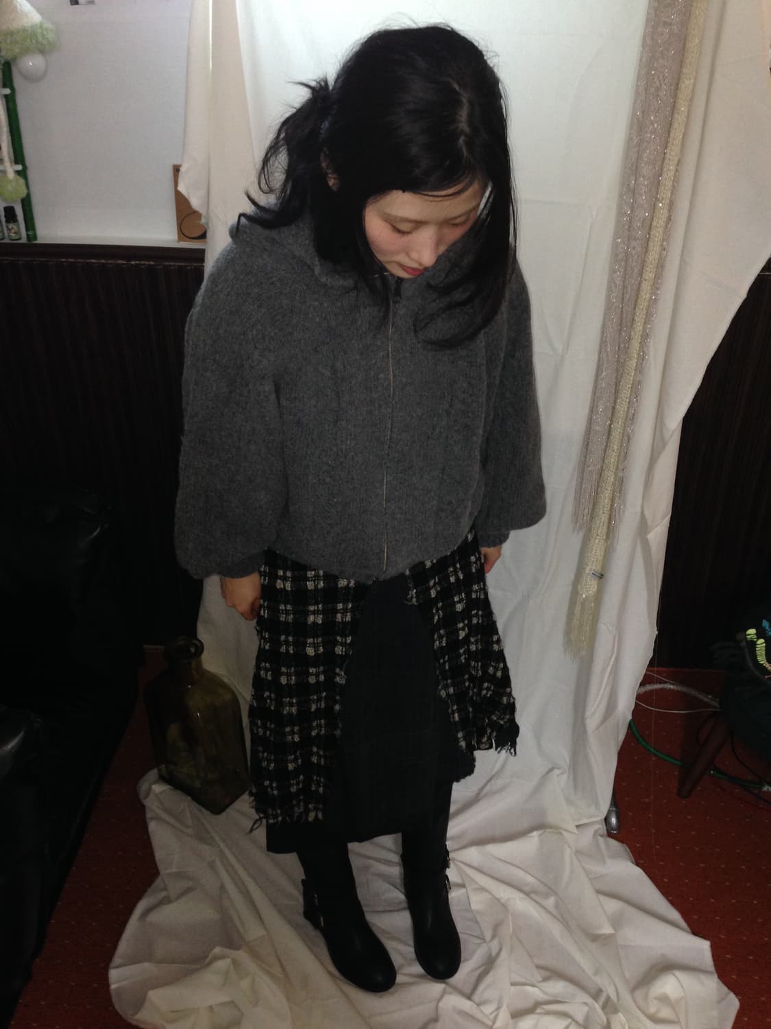 체크 롱 스커트 상품이미지2