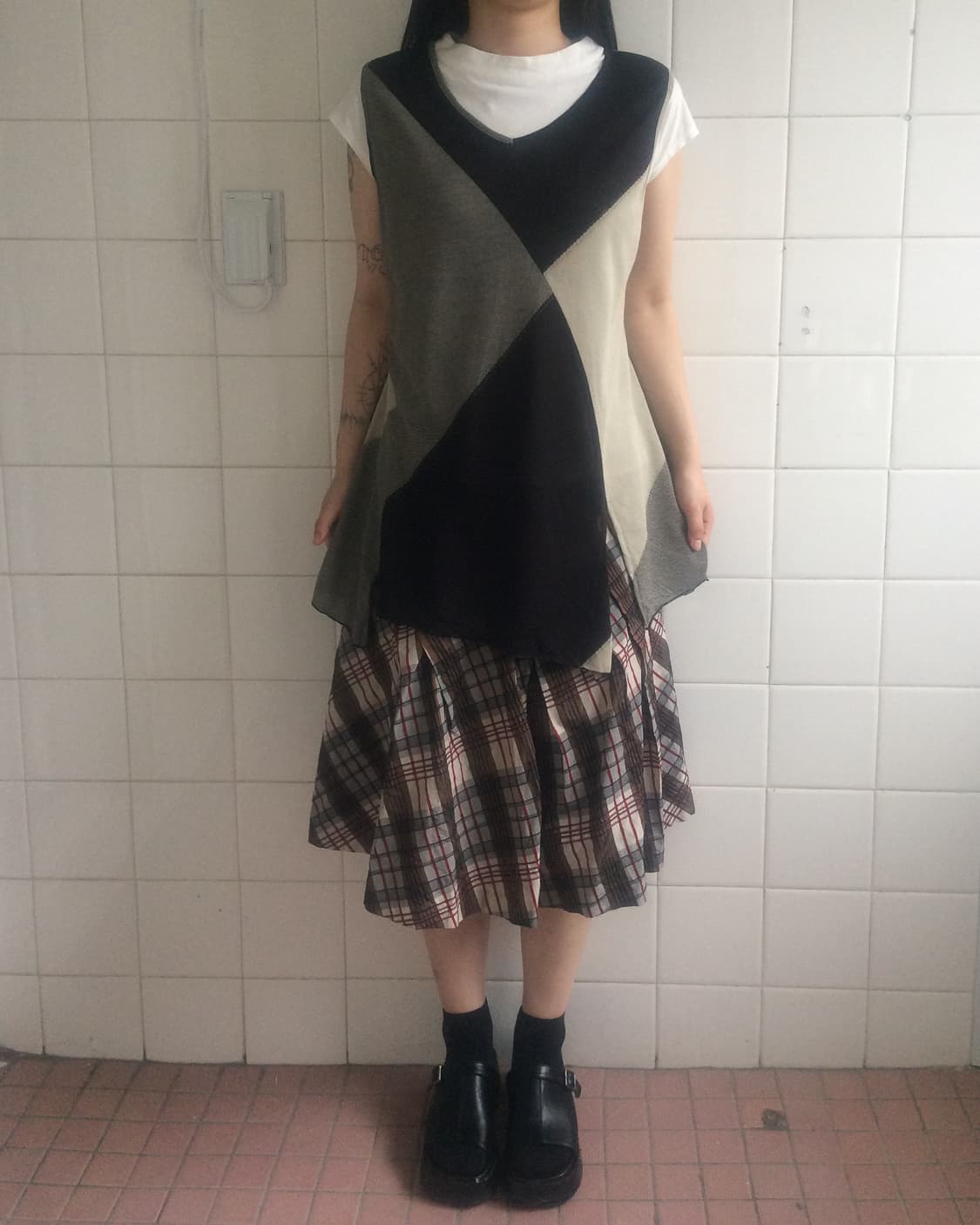 Pattern point unbalanced sleeveless 상품이미지5