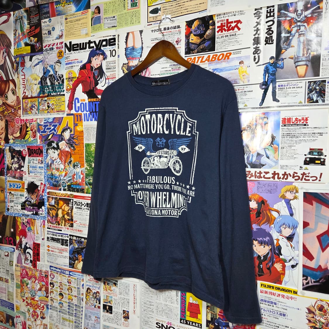 JPN 모터사이클 프린팅 네이비 롱슬리브 상품이미지2