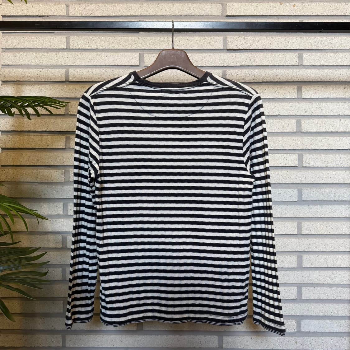 BEAMS 빔즈 스트라이프 체크골지 니트 패치포켓 믹스패턴 디테일 상품이미지3