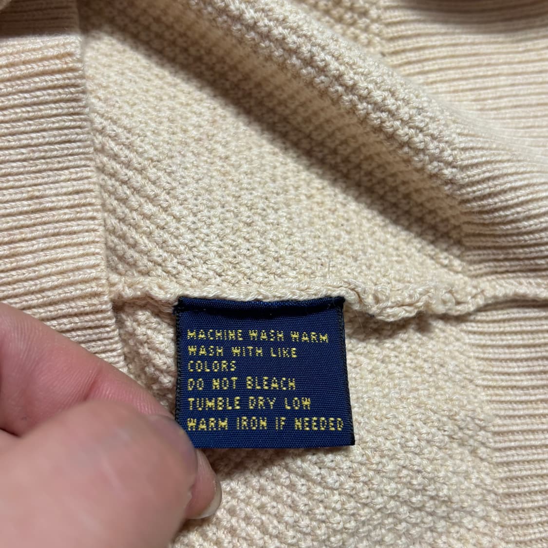 XXL 폴로랄프로렌 네이비 포니 아이보리 반집업 니트 상품이미지5