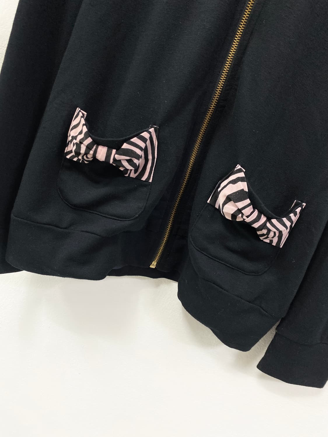 [AIMERFEEL] 에메필 갸루 핑크 지브라 리본 후드집업 상품이미지7