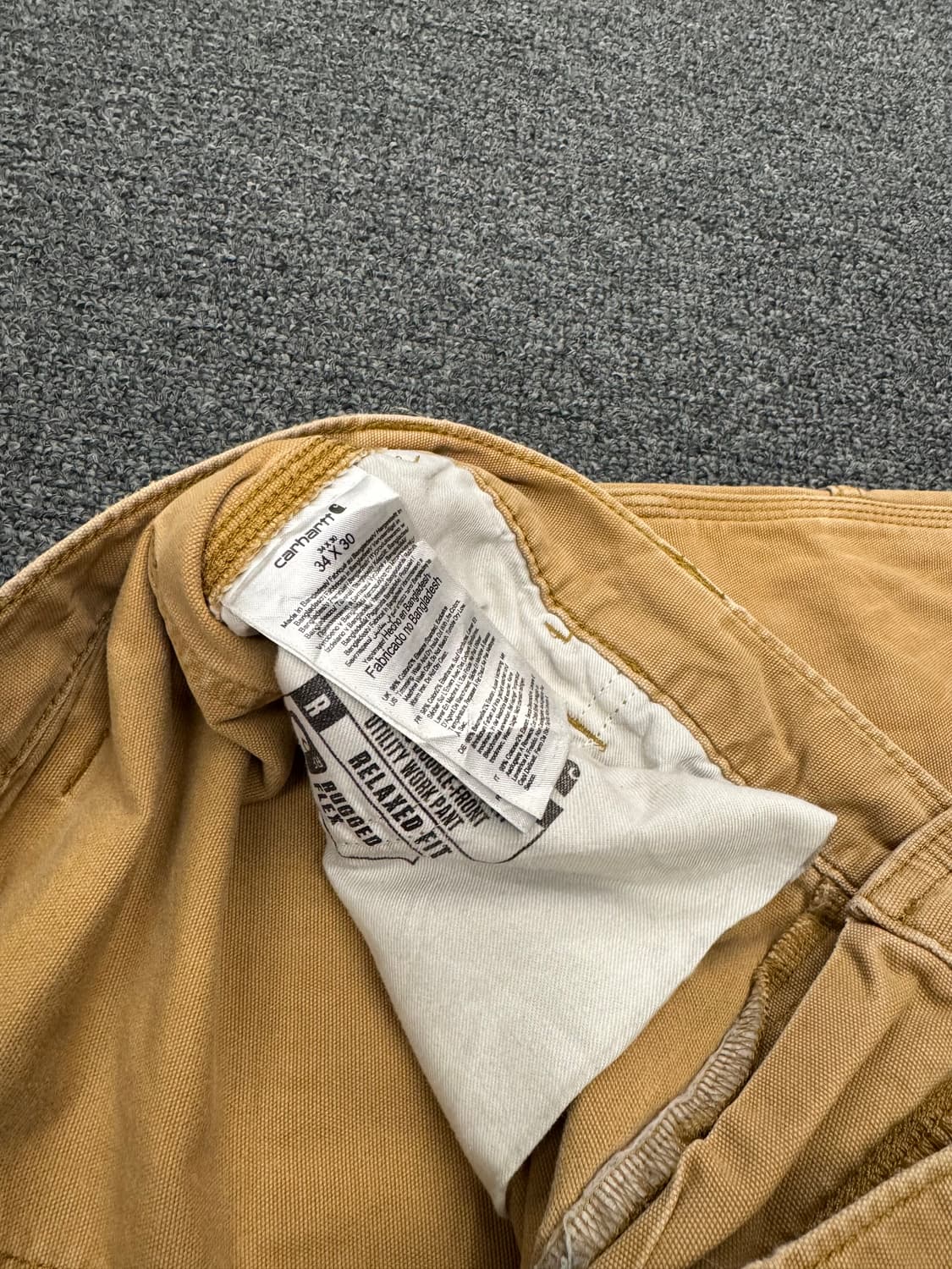 칼하트 빈티지 베이지 더블니 워크팬츠 상품이미지4