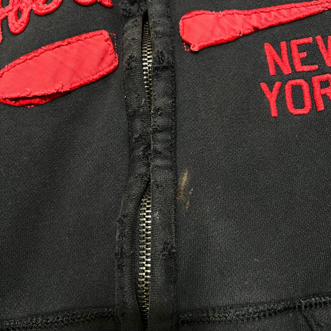 아베크롬비 앤 피치 데미지 빅로고 자수 후드집업 [네이비] L/100 상품이미지6