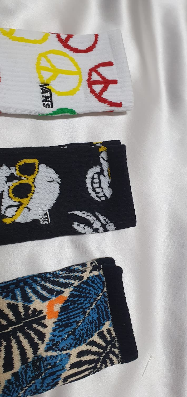 화이트 블랙 블루 반스 도트 해골 야자수 나무잎 양말 상품이미지4