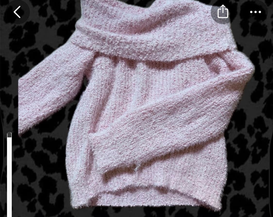 베이비핑크 오프숄더 빈티지 니트 갸루 히메 달천깔 상품이미지1