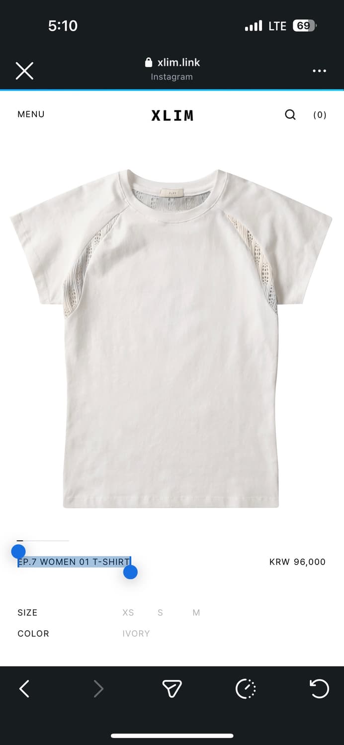 구함) 엑슬림 EP.7 WOMEN 01 T-SHIRT M  상품이미지1