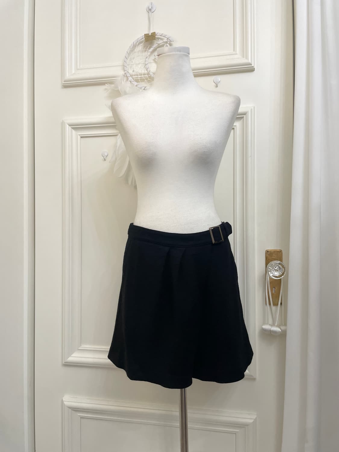 black wool belt point pleats pants 상품이미지1