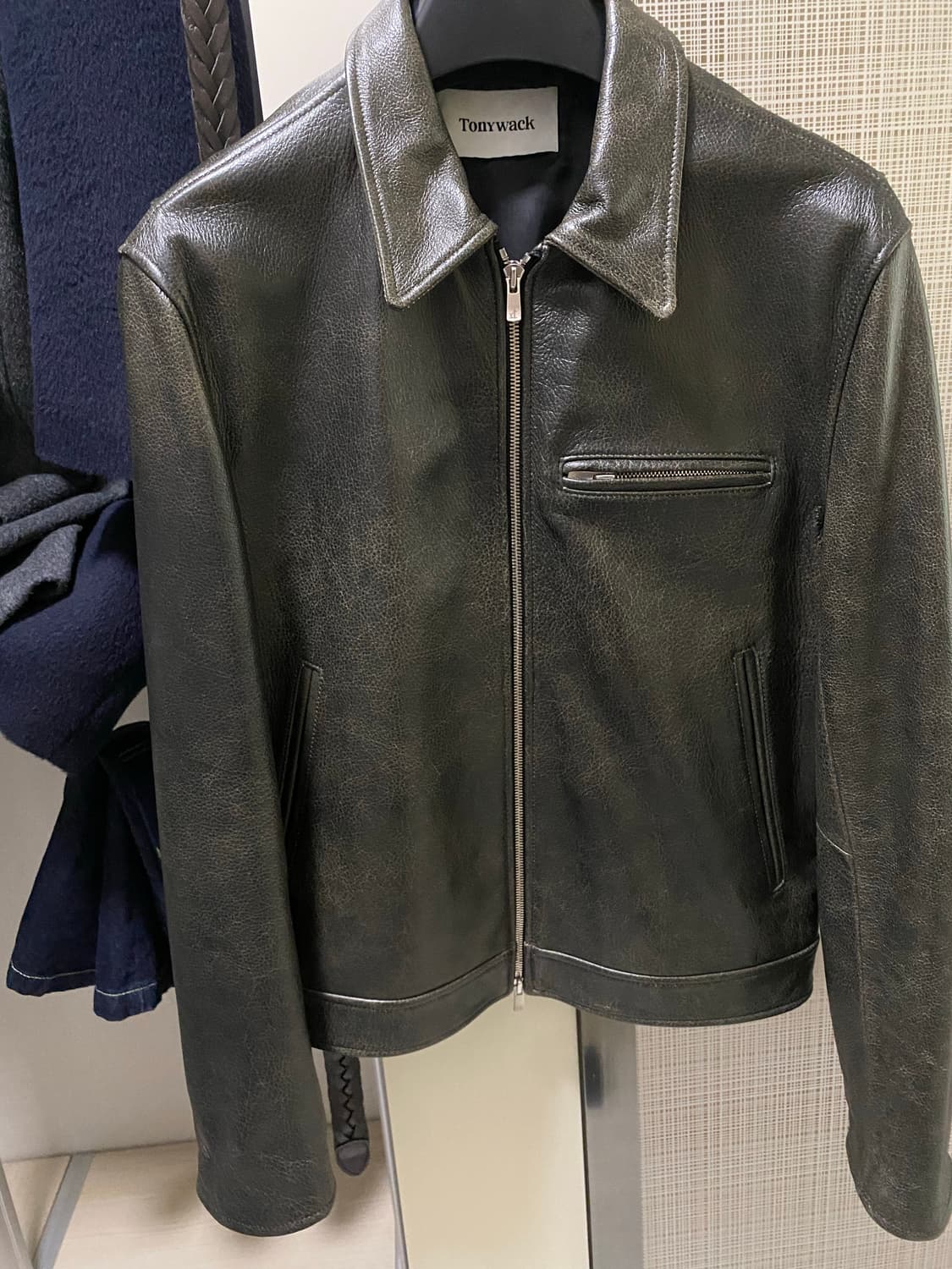 토니웩 25FW 레더 체스트집 자켓 L 상품이미지2