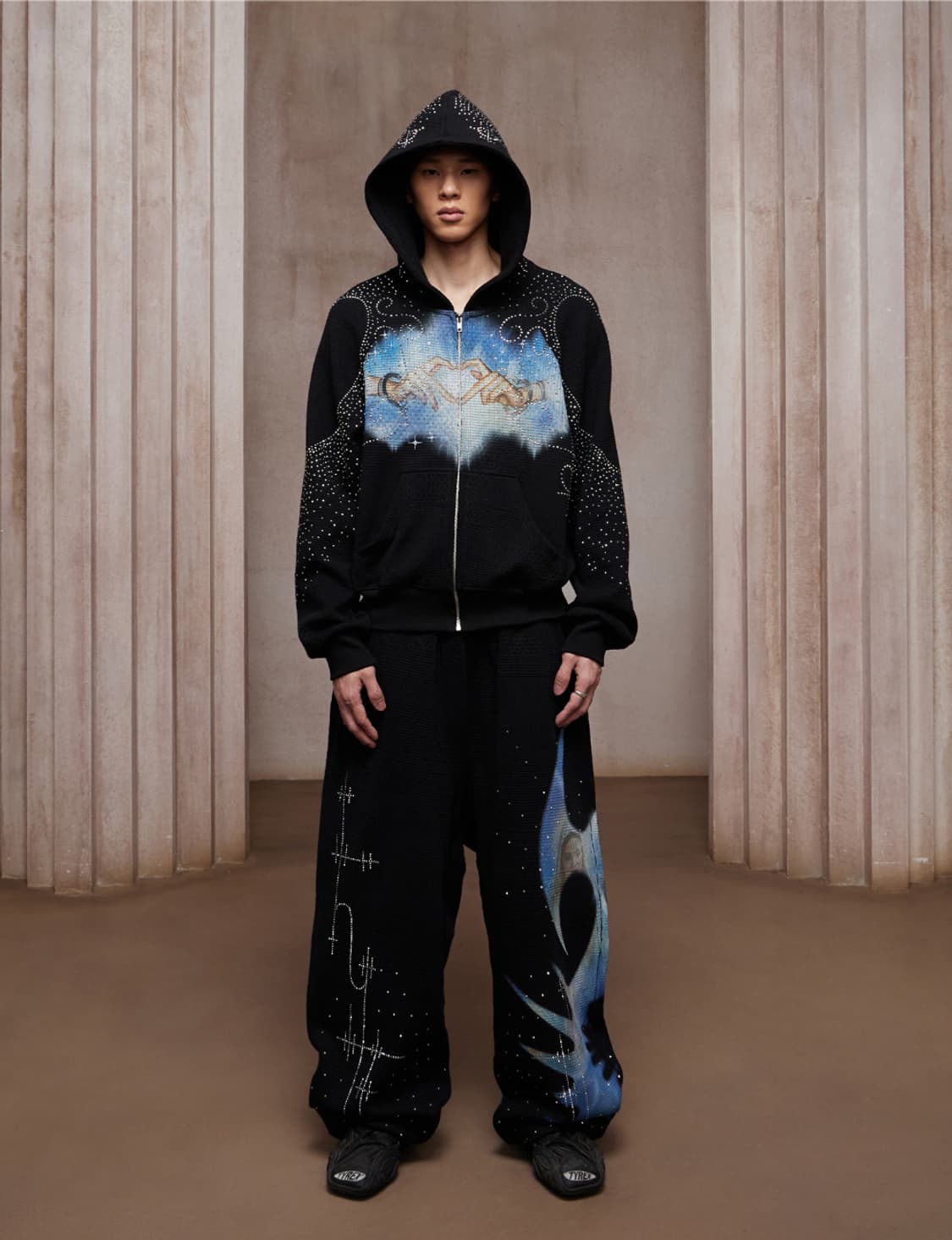 빈티지 그래픽 후드집업 블랙 상품이미지5