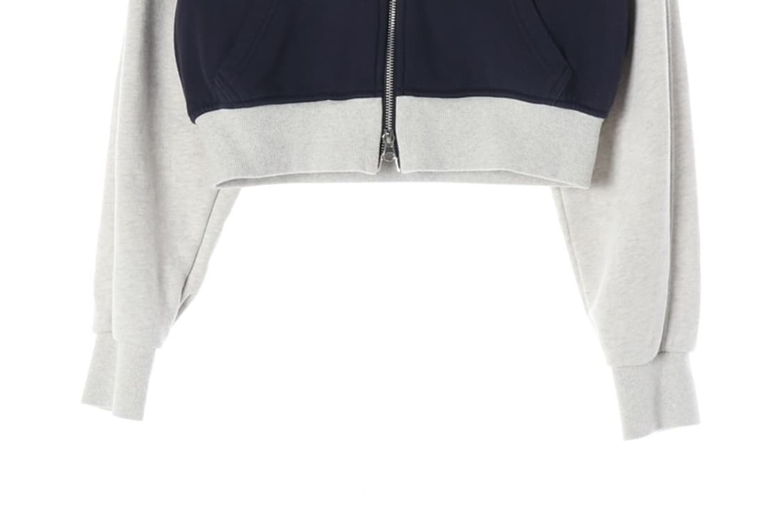 NERDY 투톤 크롭 후드 집업 XS 상품이미지4