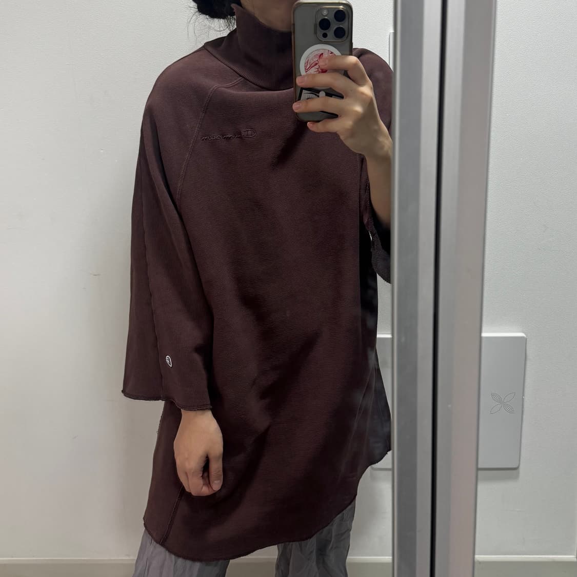 챔피온 기모 나그랑 7부소매 맨투맨 원피스 상품이미지1