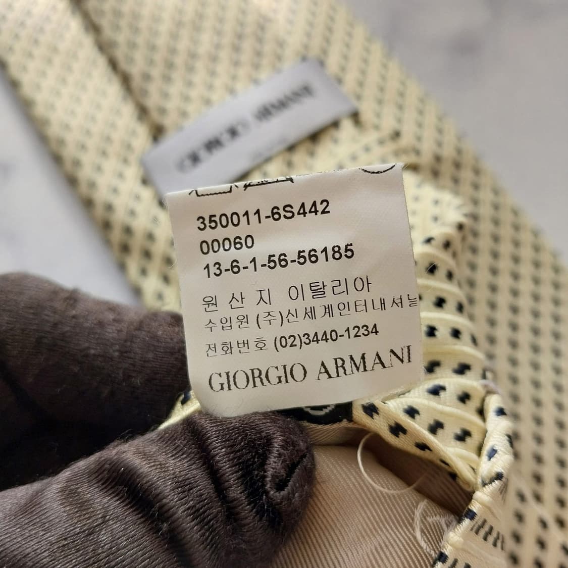 조르지오 아르마니 레몬 패턴 넥타이 9.9cm A+등급 K1870 상품이미지9