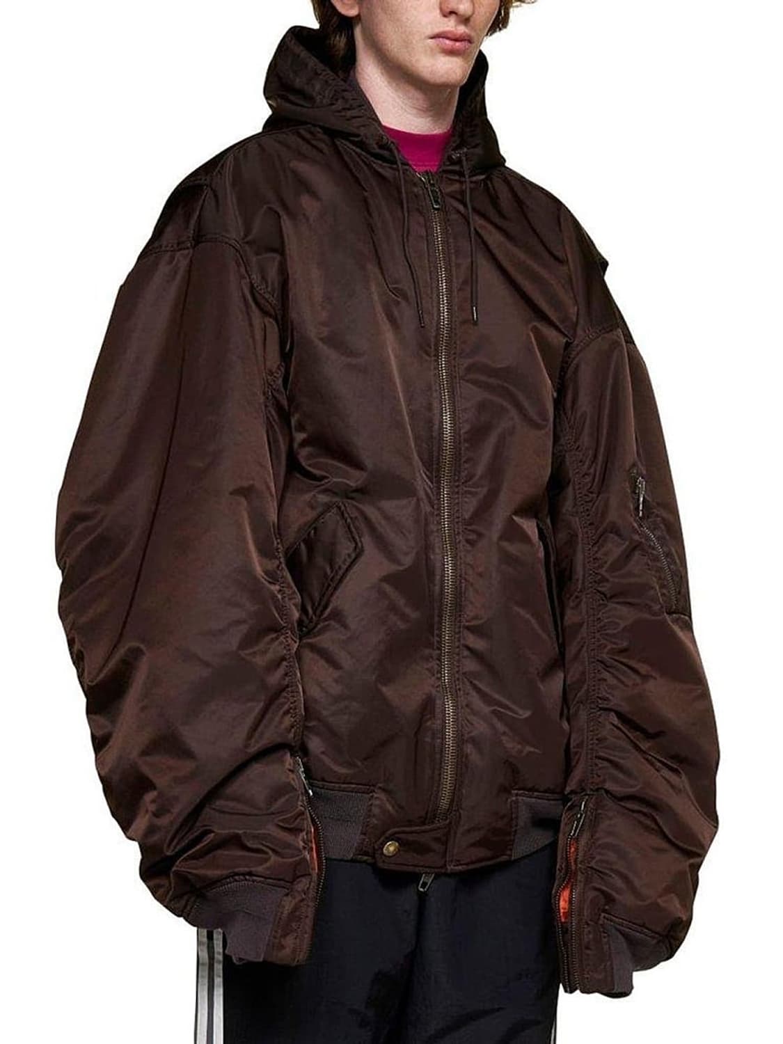 퓨에르옴므 발렌 브라운 후드 봄버 상품이미지6